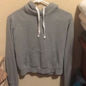 Grey Cropped Hoodie